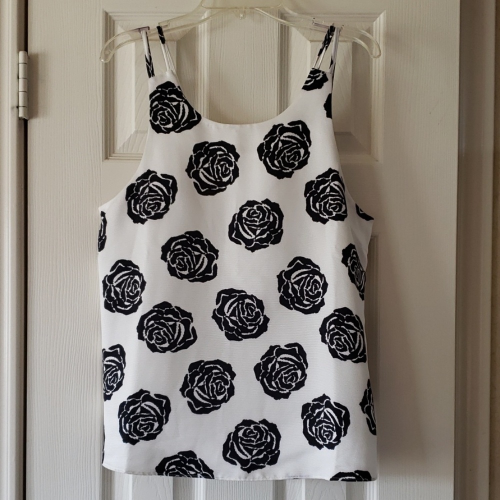 Cooper & Ella strappy rose stencil top